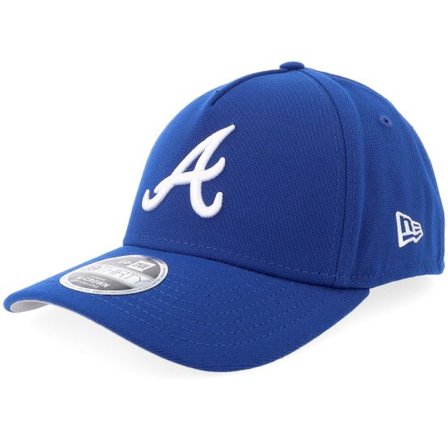 New Era - MLB Blå fitted Keps - Atlanta Braves 39THIRTY M-crown Poly Royal/White A-Frame Flexfit @ Hatstore
