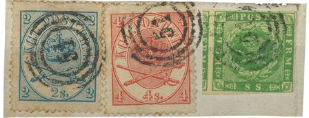 Danmark - AFA 5+11+13 stemplet på klip