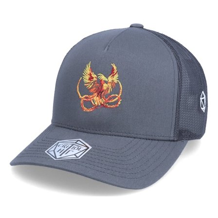 Critiql Hit - Grå trucker Caps - Phoenix Fire Bird D20 Dark Grey Trucker @ Hatstore