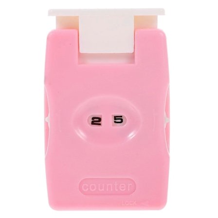 Manuell Teller med Knapp Strikkemaske Rad Hekleteller Strikkeverktøy for Hjemme Reisebruk (Rosa)