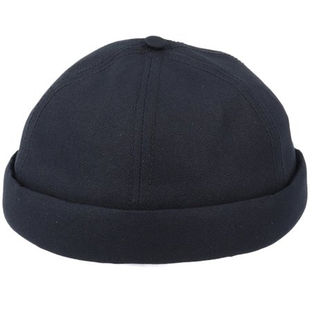 Equip - Noir docker Bonnet - Skully Cotton Canvas Black Docker @ Hatstore