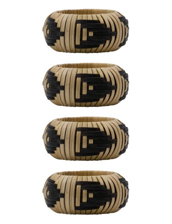 house doctor | Servietringe, Hdbam, Natur;Sort | 5.5X5.5X2.5CM