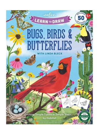 Eeboo | Learn To Draw - Bugs, Birds & Butterflies | ONE SIZE