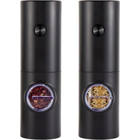 Elektrisk pepperkvern, Salt- og pepperkvernsett, Pepperkvern, Pepperkvern, Elektrisk salt- og pepperkvernsett, 2 stk