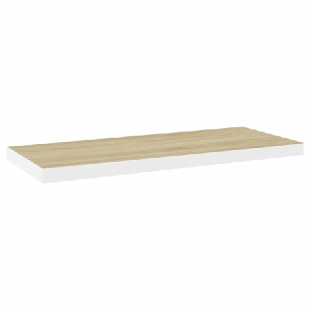 Vidaxl Svävande Vägghylla Ek Och Vit 80x23,5x3,8 Cm Mdf Brun
