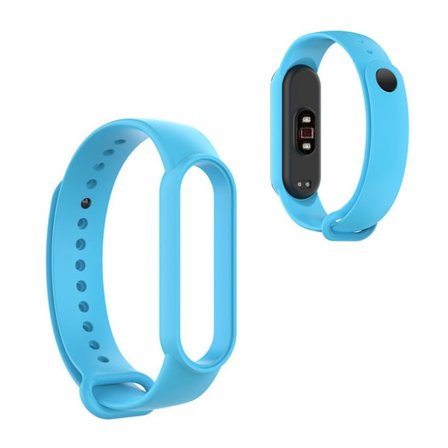 Xiaomi Mi Smart Band 6 / 5 glossy silicone watch band - Sky Blue