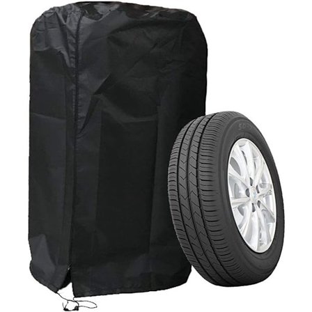 ING Dækstøvovertræk, Robust Vandtæt og Støvtæt Dækopbevaringspose, med Lynlås, til Autocamper, Trailer, Campingvogn, Bil og Lastbildæk, Sort, 73*110cm