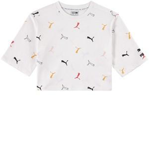 Kids - Puma White Multi Logo AOP Crop Top 7-8 years - Tops - 7-8 years - White - Mädchen