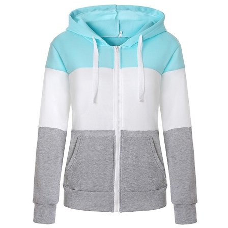 Hoodies för kvinnor Färgblock Huvtröja Basic Dragkedja Jersey Jacka Långärmad Topp Med Ficka Plus Storlek