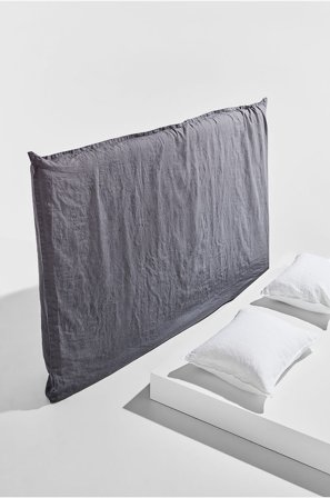 Pastill - Lou trekk til sengegavl, fransk lin - Grå - Sengegavltrekk - 90 - Fra Homeroom