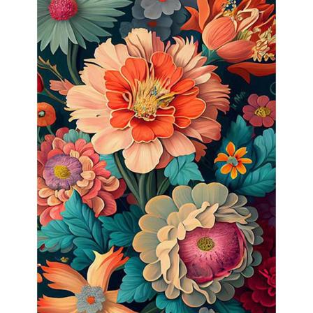 Pæoner Diamantmaleri for voksne 30x40cm, 5D Blomster Diamant P