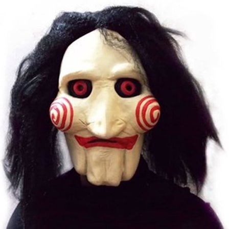 Storbritannia A2z Halloween Full Head Latex Maske Saw Movie Jigsaw Puppet Skummel Skremmende Maske