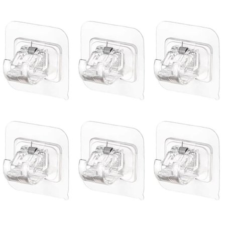 6 kpl itseliimautuvaa verhotangon pidikettä, verhotangon pidikkeet, ei porausta, verhotangon pidikkeet, pyyhekuivaustelineen kiinnitystanko