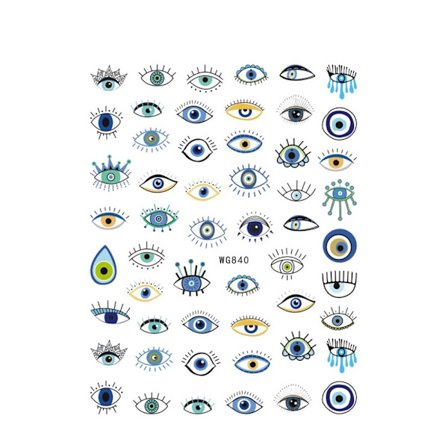 Mordely Evil Eye Nagelklistermärke Självhäftande
