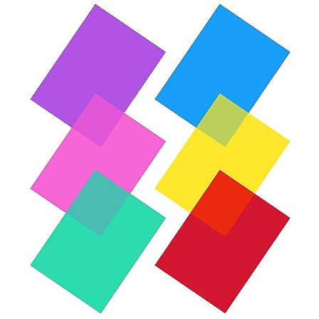 6 värifilmin pakkaus, läpinäkyvä värillinen kalvo, lämmönkestävä lampuille, värillinen suodatin (3