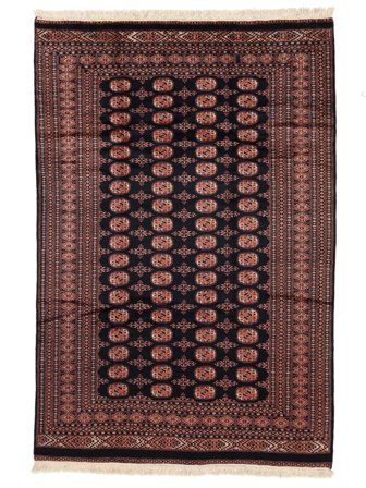 Pakistan Bokhara 2Ply Tæppe Håndknyttet 191X283 Sort/Mørkerød Pakistan