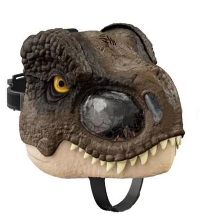 Halloween Jurassic World Dinosaurus Cosplay-naamio Tyrannosaurus Rex Liikkuva Suu Uutuusnaamio Juhlat Puku Rekvisiitta Brown