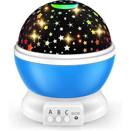 Kids Stars Night Light Projector Gift Rotating Moon Star Nightlight 8 Colors Lights Change For Nursery Bedroom