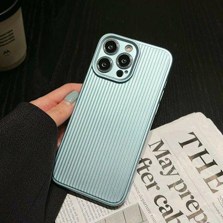 För Iphone 14 Pro Max Stripes Textured Cell Phone Cover Galvanisering Mjukt Tpu- case