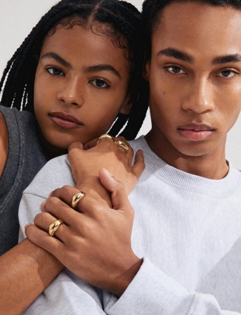 Pilgrim Harrison Rings, 2-In-1 Set, Gold-Plated - Gold - ONE SIZE