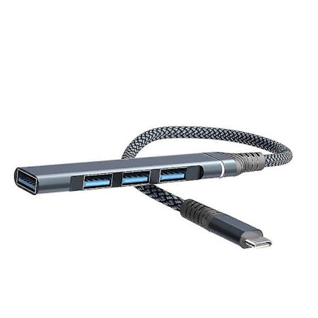 USB Hub Høy Hastighet 4 Port USB 3.0 Hub Type C Splitter 5Gbps for PC Datamaskiner