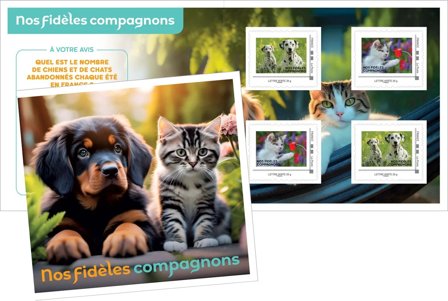 Frankrig - Vores trofaste kæledyr - Postfrisk ark