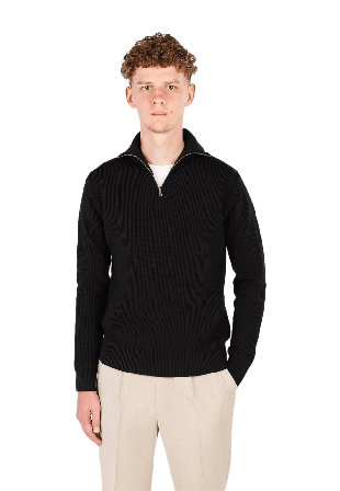 Ciszere Reuben Knitted Half Zip Tröjor Herr Svart L