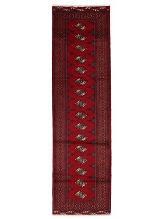 Tapis Turkaman 105X370 De Couloir Noir/Rouge Foncé (Laine, Perse)