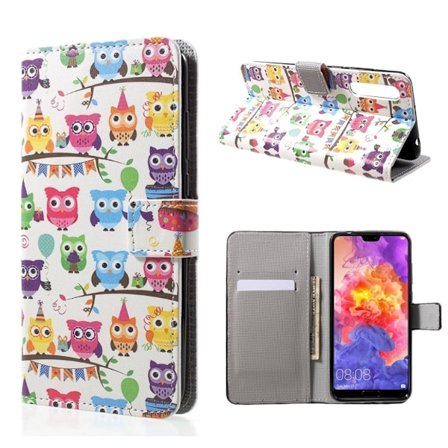 Huawei P20 Pro Fodral med ett snyggt motiv - Färgade ugglor