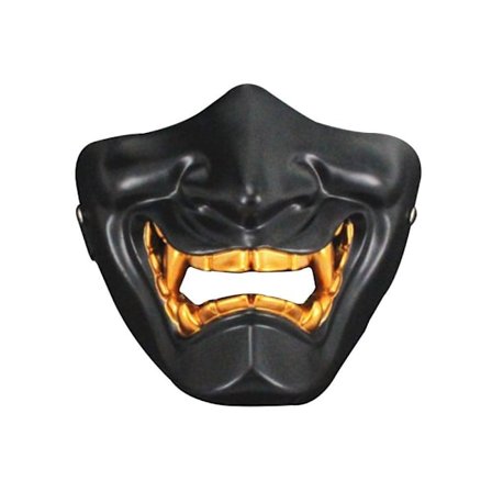 Cosplay Mask Peli Half Face Airsoft Oni Mask Halloween Mask black