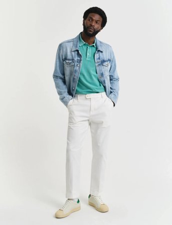 GANT Slim Tapered Cotton Twill Pants - Cream - 38 x 30