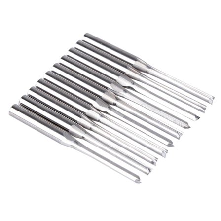 10 st/set 3,175 mm Spårfräs CNC Router Bits för Trä PVC 1/8" Skaft CNC Bit Ändfräs CNC Router