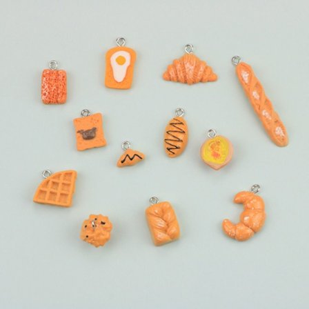 60 stk Brødsimuleringsvedhæng Madvedhæng Håndlavet