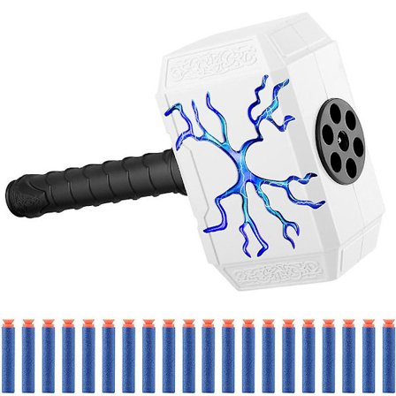 Thor Battle Hammer Toys Elektronisk Mjolnir Hammer Med Lys For Barn Skyting Spill Leke Nerf Darts Launcher