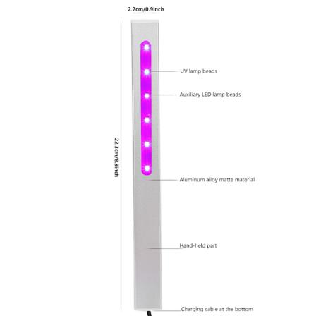 5W Bærbar LED Ultraviolet Rengøringslampe Håndholdt UV Rengøringsstang til Hjemmet Bil