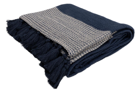 Rebell Pledd bomull 130x180cm blå