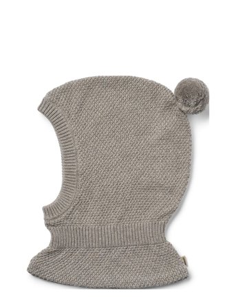 Wheat Knitted Balaclava Pomi - Grey - 3-9M