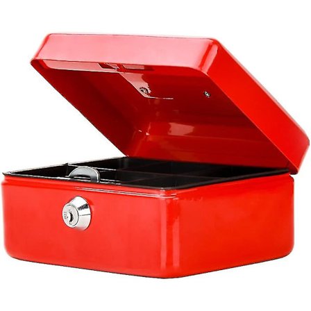 Lille pengeskab med nøglelås, pengeskab i rustfrit stål, pengeskab med bank