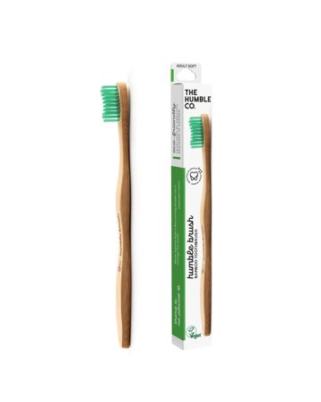 The Humble Co. - Eco-friendly Bamboo Toothbrush - Humble Brush Adult Green Soft Bristles