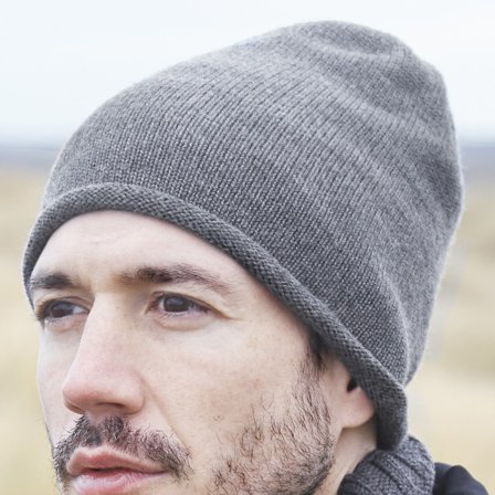 Sivá beanie čiapka z merina Montagna Franke pre mužov - Čiapky beanie