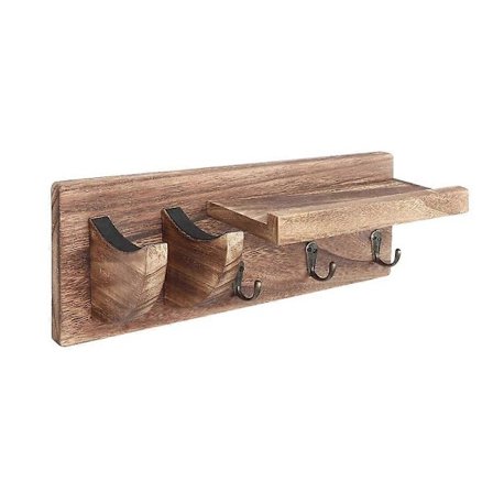 Gitar Veggfeste Brakett Henger Gitar Treoppheng med Plekterholder og 3 Kroker Karbonisert