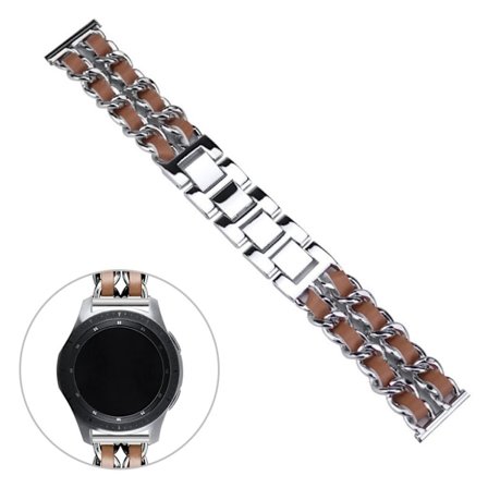 20mm rostfritt stål klockarmband - silver / brun