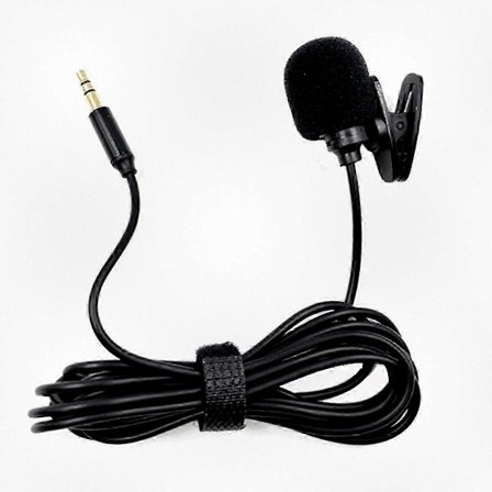 Mini Stereo Lavalier Mikrofon med 3.5mm Plugg for PC, Lydkort, Kamera - 2m Kablet Mikrofon
