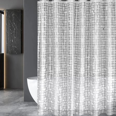 (180 x 200 cm (1 paneeli)) Homehtyylinen suihkuverho, läpinäkyvä 3D-mosaiikkikuvioilla, vedenpitävä Eva-muovista