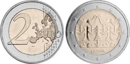 Litauen 2018 - Sang- og dansefest - 2 euro mønt