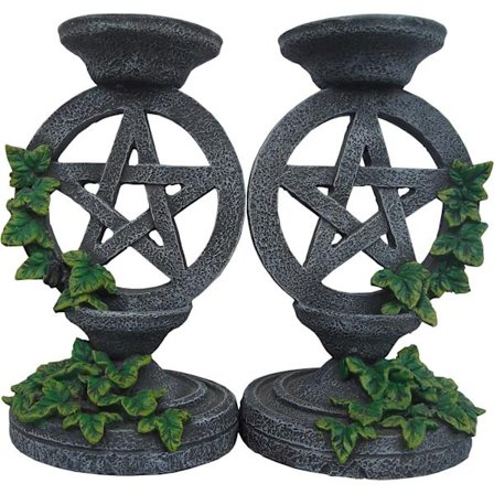 NEM5177 5,5" Grå Pentagram Ljusstake