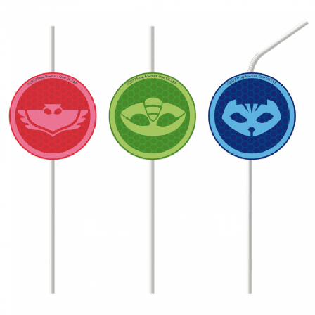 Sugrör Pyjamashjältarna 4-pack - Pyjamashjältarna Kalas Dekoration - Kalaslagret.se