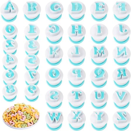 36 Dele Fondant Bogstav Kageforme Genanvendelige med Bogstaver og Tal