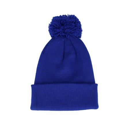 Beechfield - Ble pom Beanie - Kids Bright Royal Junior Pom @ Hatstore
