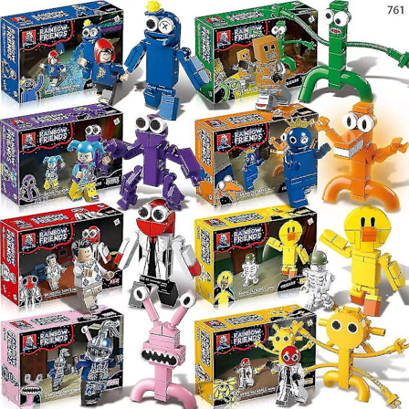 8 st Roblox Rainbow Friends Byggklossar Set med Figurer & Dörrar[JSR]